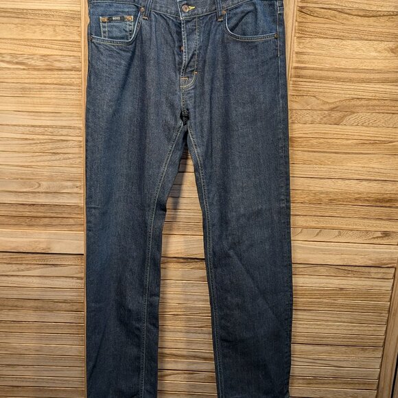 BOSS Hugo Boss Scout 1 Stretch Regular Fit Dark Blue Denim Jeans Size 34/34 - Picture 2 of 14